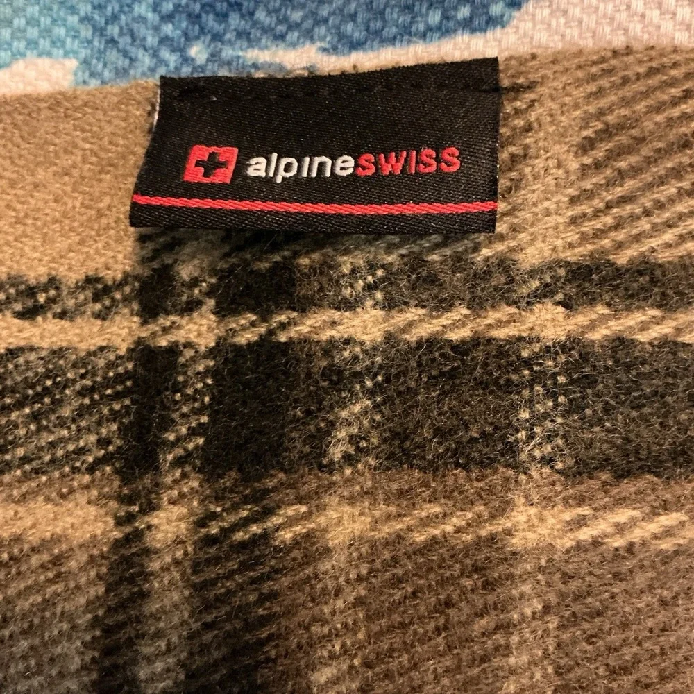 Alpine Swiss Mens Plaid Scarf Soft‎ Winter Shawl Lightweight Cold-Weather Gear